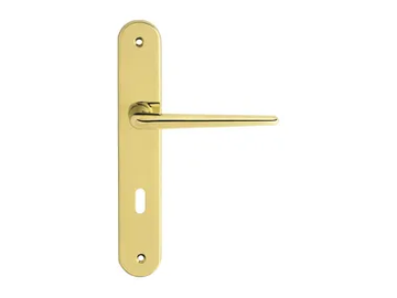 BRIXIA - Classic style brass door handle on back plate with lock by LINEA CALI' - view 2